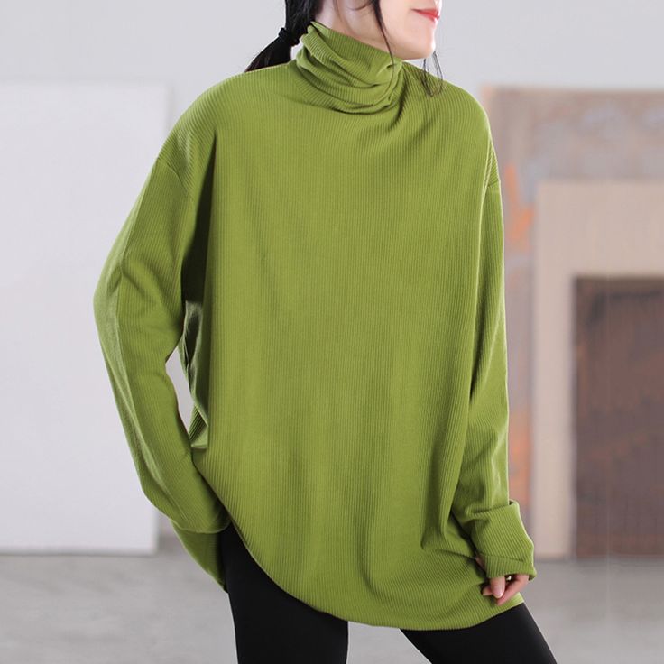 #greentop #blouse #loosefit #solidtop #ootd #casualtop #shirttop #relaxedtop Plain V-neck Top For Fall, Versatile Solid Color Long Sleeve Top, Casual Turtleneck Long Sleeve Top, Versatile Long Sleeve Solid Color Top, Oversized Turtleneck Top For Work, Green Non-stretch Tops For Winter, Oversized Plain Blouse For Fall, Solid Color Long Sleeve Sweater For Work, Fall Loose Fit Plain Blouse