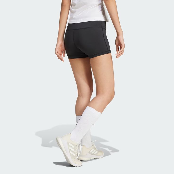 adidas Women's 4 Inch Shorts - Black | Free Shipping with adiClub | adidas US Adidas Bottoms For Sports Events, Volleyball Short, Volleyball Shorts, Shorts Adidas, Women Volleyball, Compression Shorts, Shorts With Tights, Adidas Online, Wide Waistband