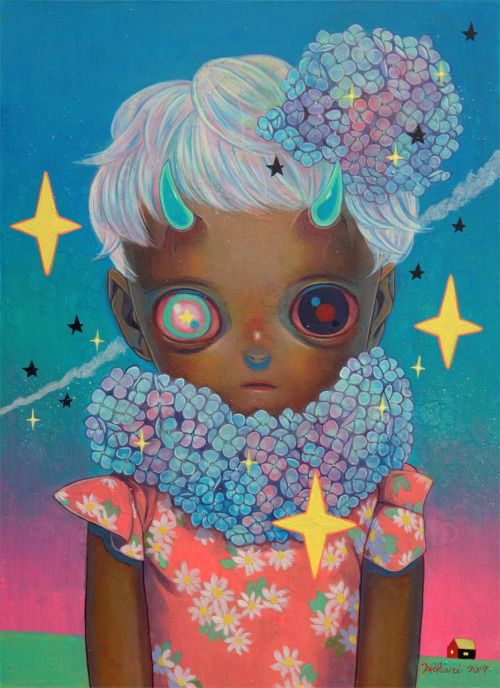 Hikari Shimoda, Art Ornaments, Street Graffiti, 11 59, Street Art Graffiti, Japanese Artists, Magazine Art, Flower Child, Painting For Kids