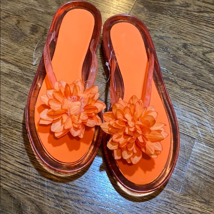 New Gel Flip Flops Orange Flip Flops, Birkenstock Madrid Big Buckle, Throwing Fits, Jelly Flip Flops, Orange Sandals, Clarks Women, Low Wedge Sandals, Womens Slides Sandals, Hawaii Trip