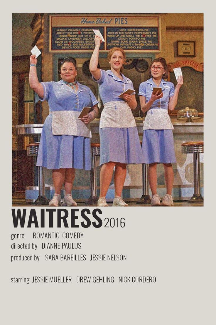 three women in blue aprons are holding up their hands while standing next to each other