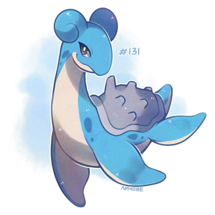 a drawing of a blue and white sea horse holding a baby seal in it's arms