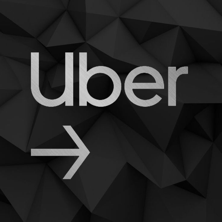 the word'uber'in white on a black background with an arrow pointing to it