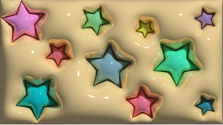 there are many stars on the cookie sheet