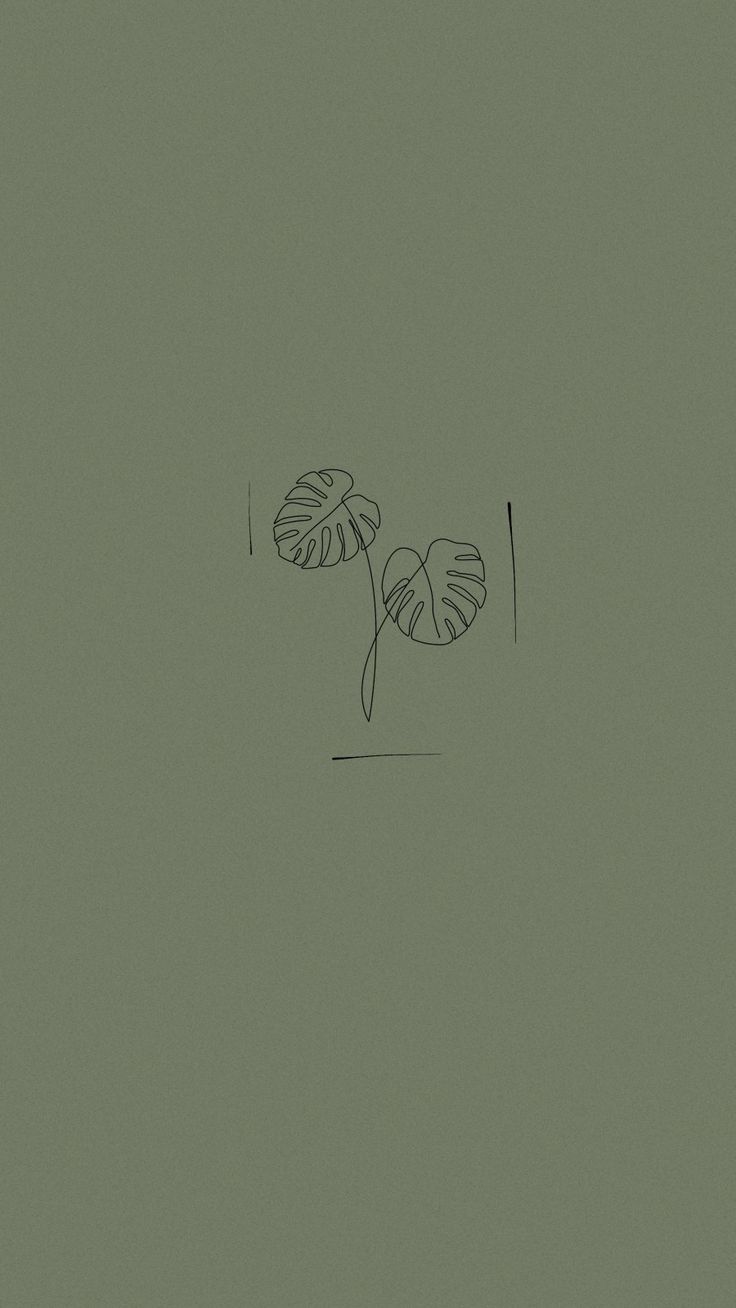 a drawing of two leaves on a light green background with the word love written below it