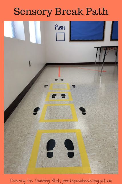 an image of a school hallway that has been painted to look like a game with footprints on the floor