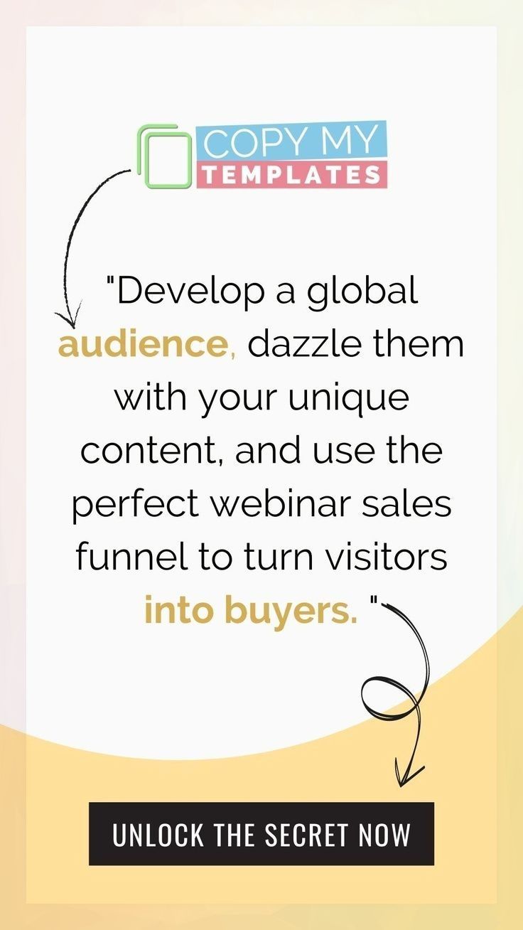 an advertisement with the words'develop a global audience, dazzle them with your unique content and use the perfect webinar sales funnel to turn