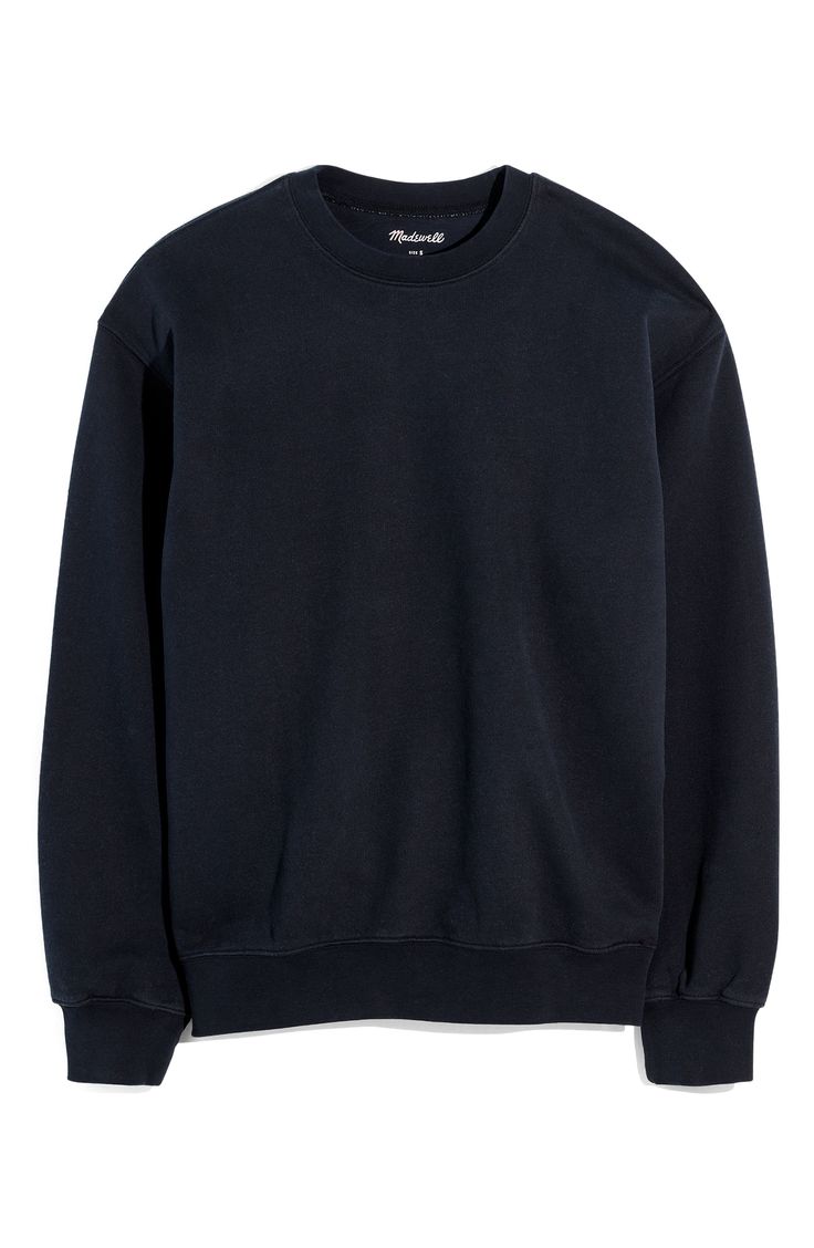 Inspired by vintage styles of the early '90s, this sweatshirt is made from supersoft brushed terry fleece with dropped shoulders and a slightly tapered waist. It's garment-dyed, meaning it gets its color at the fiber stage for a mellow, heathered effect. Crewneck 85% cotton, 15% polyester Machine wash, tumble dry Imported Brooklyn Park, Vintage Hoodies, Madewell Denim, Vintage Sweatshirt, Long Sleeve Sweatshirts, French Terry, Sweater Outfits, Madewell, Crewneck Sweatshirt