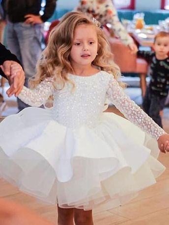 Kids Little Girls' Dress Sequin Wedding Party Birthday Ruffle Mesh Backless Yellow White Satin Organza Long Sleeve Elegant Princess Dresses Spring Summer 3-12 Years / Fall / Winter / Bow 9013591 2022 – $57.99 Toddler Girl Birthday Party, Girls Birthday Party Dress, Toddler Christmas Dress, Girls Ball Gown, Cheap Flower Girl Dresses, Long Sequin Dress, Girls Dresses Online, Long Sleeve Sequin Dress, First Communion Dress