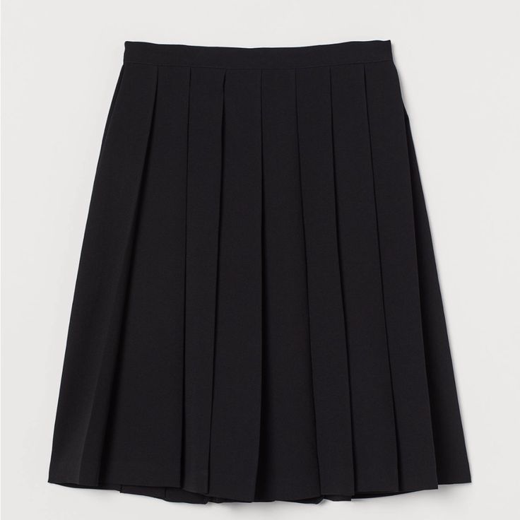 New With Tag Pleated Skirt Black Relaxed Knee-length Skort, H&m Midi Skirt With Lining, H&m Relaxed Lined Skirt, H&m Lined Midi Skirt, H&m Relaxed Fit Lined Skirt, H&m Midi Lined Skirt, H&m Relaxed Midi Skirt, H&m Flowy Lined Skirt, H&m Relaxed Fit Midi Skirt