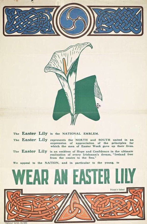 an old poster with the words wear an easter lily on it's back side