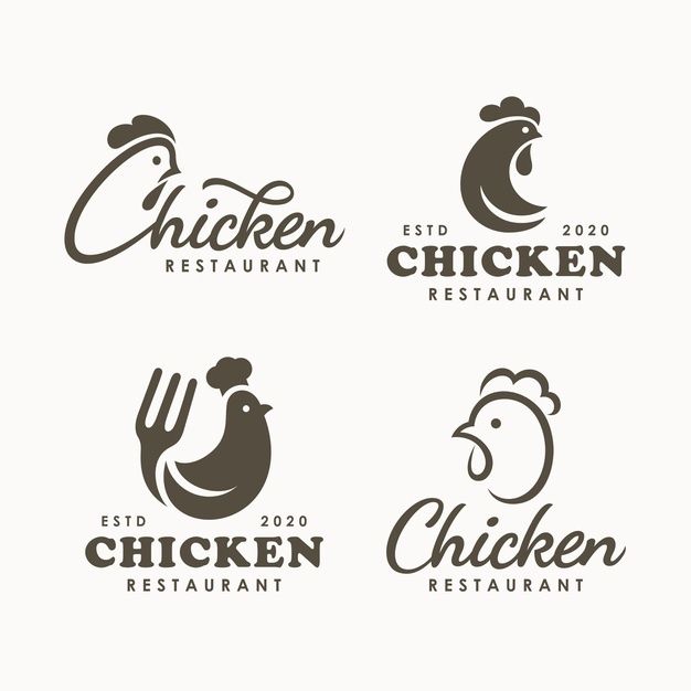 four different logos for chicken restaurant