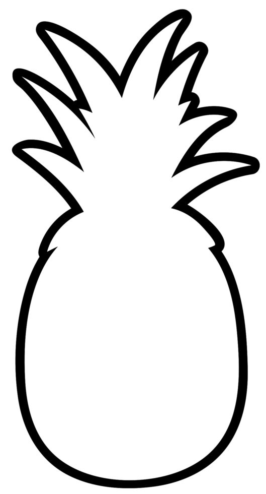 a black and white drawing of a pineapple