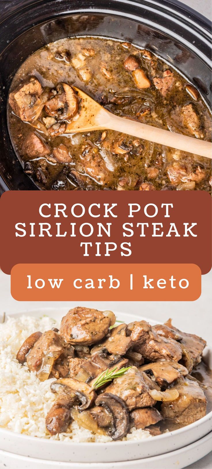 crock pot stir - in steak tips with rice and mushrooms