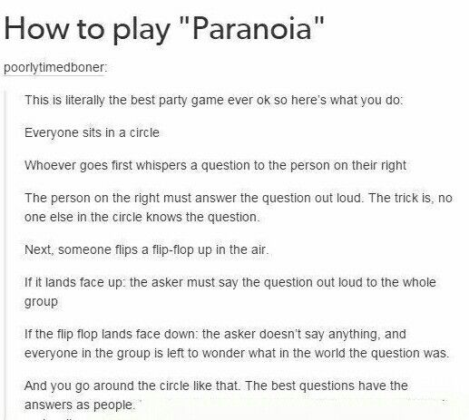 an article about how to play paranoia is shown in the text above it