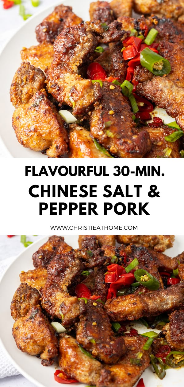 30-min. Easy Chinese Salt and Pepper Pork Pork Pepper Steak, Chinese Pork Stew Recipes, Salt Pepper Pork Chops, Black Pepper Pork Chinese, Pork Recipes For Dinner Asian, Pork Meat Recipes Easy Meals, Easy Asian Pork Recipes, Chinese Fried Pork Chops, Chinese Salt And Pepper Pork Chops