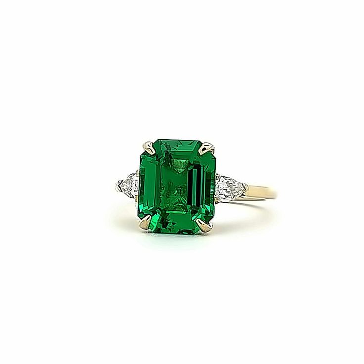 "This is a emerald cut 3 stone emerald green engagement ring in 14k solid gold. This simple emerald ladies ring makes a  unique  May Birthstone gift. Also great for an anniversary, mothers day, Christmas, Holiday Black Friday gift idea for mom, girlfriend, grandmother, sister daughter or any family or friends gift for her. for emerald earrings click here: https://etsy.me/3AN4nqW for emerald rings click here: https://etsy.me/3JIov0a for emerald pendants click here: https://etsy.me/3Td2gnv Radiant Green 14k Gold Emerald-cut Rings, Green Emerald Cut 14k Gold Rings, Green Three Stone Emerald Cut Jewelry, Gift Emerald Ring With Three Stones In Radiant Cut, Emerald Cut Green Diamond Ring In 14k Gold, Green Three-stone Emerald-cut Emerald Ring, Three-stone Emerald Cut Green Emerald Ring, Green Three Stone Emerald Cut Emerald Ring, Green Asscher Cut Emerald Ring In 14k Gold