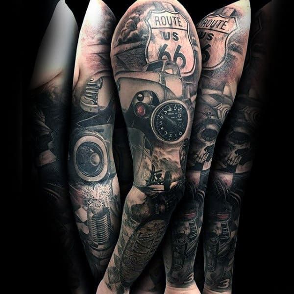 several different tattoos on the legs of people