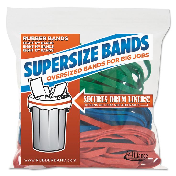 rubber bands are packaged in a plastic bag