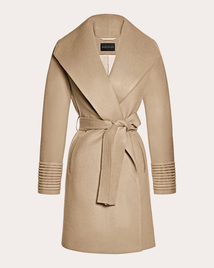 Tailored with a belted wrap silhouette, this mid-length coat's baby alpaca wool construction features microscopic air pockets throughout that act like natural thermal insulators. Signature ribbed sleeve cuffs and an oversized shawl collar bring polished appeal to this luxuriously warm layer. Belted waistline Shawl collar Signature ribbed sleeve cuffs Side welt pockets Self: 70% baby alpaca, 30% wool Lining: 100% polyester Dry clean Made in Peru Size & Fit Garment measurements (size S): 36in long Alpaca Shawl, Belted Wrap Coat, Wool Wrap Coat, Wool Wrap, Wrap Coat, Camel Coat, Belted Coat, Wool Blend Coat, Baby Alpaca