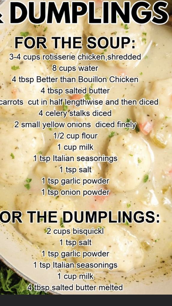 a recipe for dumplings in a bowl with instructions on how to make them and what to use it