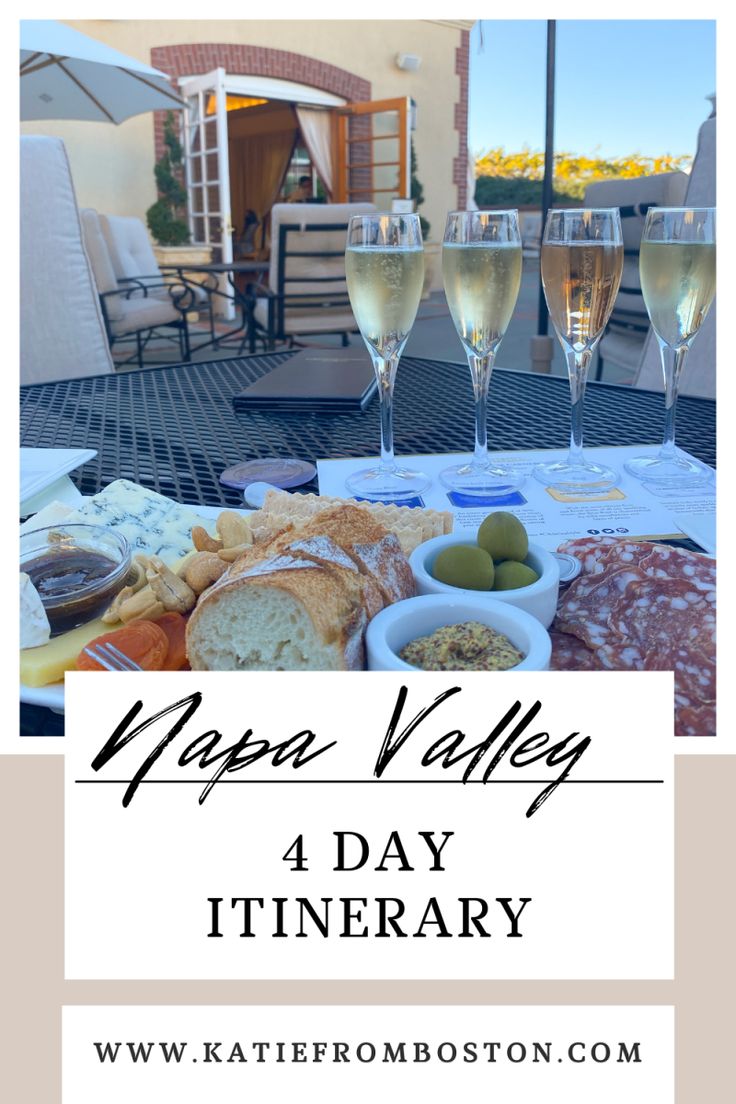 glasses of wine and bread on a table with the words aspen valley 4 day itinerary