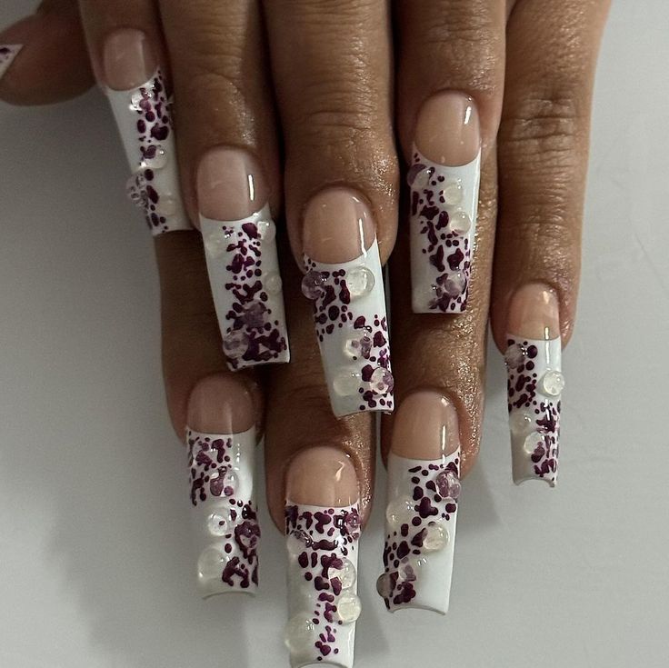 Orchid Print, Art Deco Nails, Formal Nails, Hard Nails, Stylish Nails Designs, Soft Nails, Unique Acrylic Nails, I Love Nails, Homecoming Nails