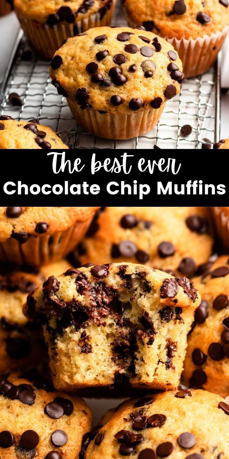 the best ever chocolate chip muffins are made with only 3 ingredients and no butter