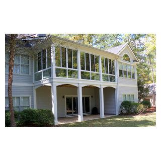 a large white house with lots of windows