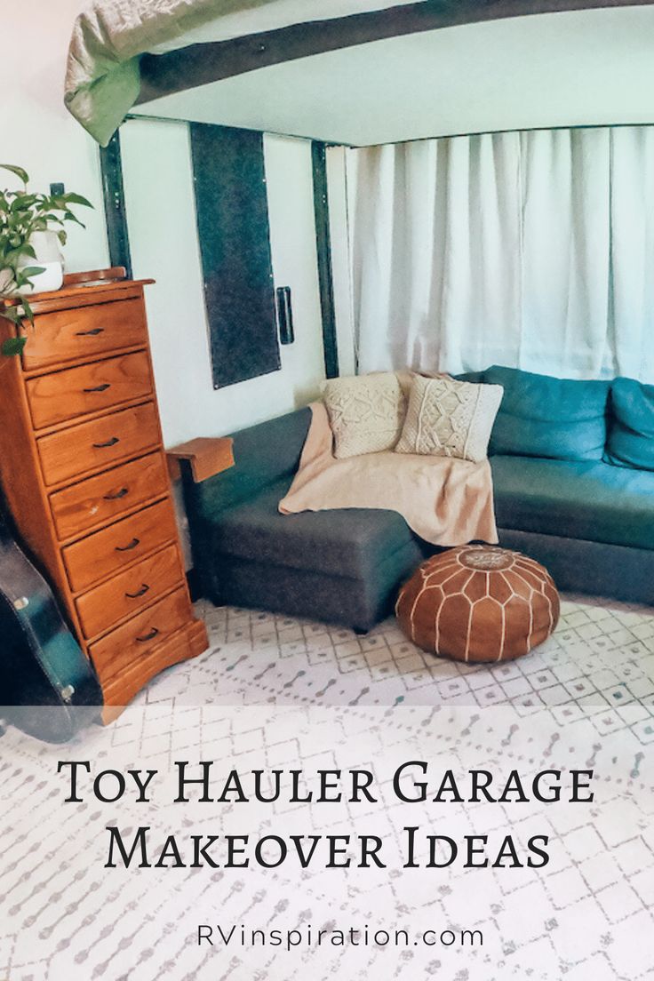 toy hauler garage makeover ideas with text overlay reading toy hauler garage makeover ideas