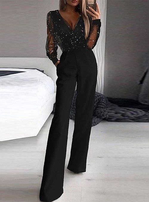 Black Jumpsuit Outfit, Black Strapless Jumpsuit, Mesh Jumpsuit, Fest Outfits, Evening Jumpsuit, Chique Outfits, Exude Confidence, Jumpsuit Elegant, Prom Style