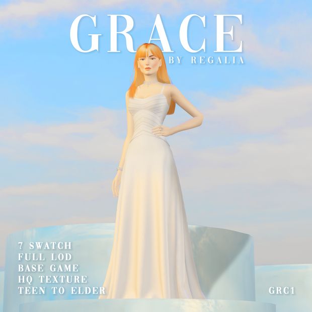 a woman in a white dress standing next to an iceberg with the words grace on it