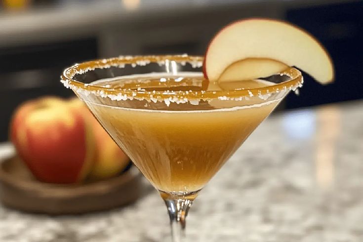 an apple cider sitting on top of a counter