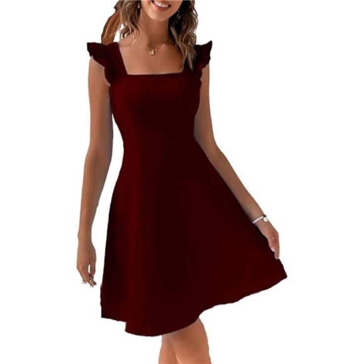 *S (Us 4/6):Length:24.80”---Bust:34.64”---Waist Size:25.98" M (Us 8/10) :Length:25.19“---Bust:36.22”---Waist Size:27.55" L (Us 12/14) :Length:25.78“---Bust:38.58”---Waist Size:29.92” Xl (Us 16) :Length:26.37“---Bust:38.58”---Waist Size:32.28” *Halter Bow Dress/Halter Backless Bow Dress/Halter Bow Neck Dress/Bow Tie Halter Dress/Cute Dressbackless Dresses For Women Unique Style, Create Stunning Curves, Suit For Casual Wear Or Dress Up. A Good Amount Of Stretch, Breathable, Skin-Touch, Makes You Feeling Well. * This Bow Dress For Women Perfect For Daily Life,Vacation,Beach,Party,Work,Cocktail Or Other Activities.Breathable Fabric, Fashionable Floral Pattern And Fitted Solid Red Midi Dress, Red Solid Knee-length Mini Dress, Red Solid Color Midi Dress For Date Night, Fitted Burgundy Solid Color Dress, Burgundy A-line Mini Dress For Summer, Red Fit And Flare Midi Dress For Summer, Burgundy A-line Summer Dress, Red Mini Dress Solid Color, Burgundy Fitted A-line Midi Dress