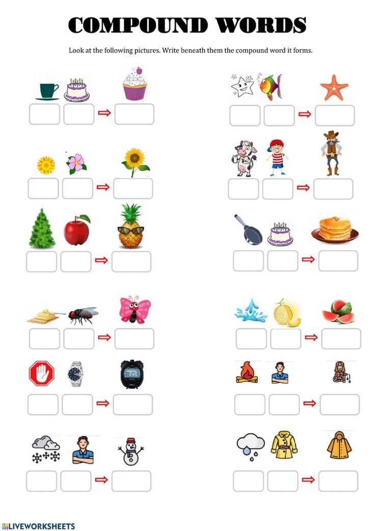 compound words worksheet with pictures on it