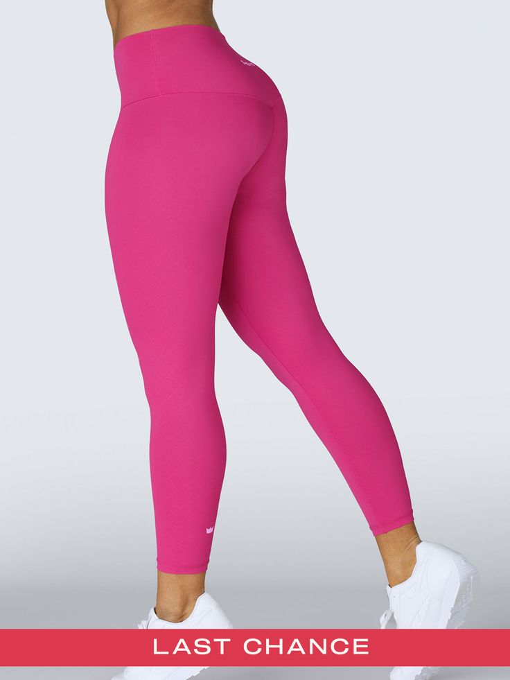 ALL LAST CHANCE PRODUCTS ARE FINAL SALE NO RETURNS, REFUNDS or EXCHANGES Product Features • Four-way stretch delivers comfortable control. • Fabric is squat-proof. • High-rise, tummy-tuck waistband. • Stays in place, no rolldown. • 7/8 length hits just above the ankle. • Medium compression. • TurboDry wicks away moisture in the gusset area. Product Details TurboDry is an innovative fabric technology that utilizes biomimicry to keep active users dryer and more comfortable than regular wicking mat Squat Proof Solid Leggings For Running, Compressive Hip-length Activewear, Seamless Full-length Sports Bottoms, Basic Yoga Activewear, Basic Elastane Activewear For Yoga, Solid Color Hip-length Activewear For Workout, Seamless Running Leggings Made Of Elastane, Sweat-resistant Micro-elastic Leggings, Squat Proof Solid Activewear With 4-way Stretch