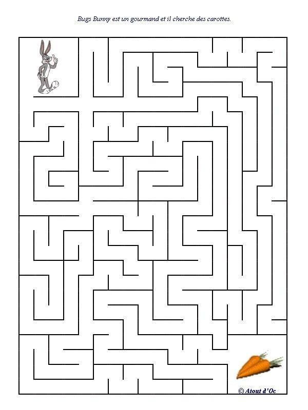 a maze with an image of a carrot on it