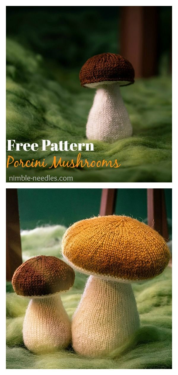 two pictures of mushrooms with the caption free pattern