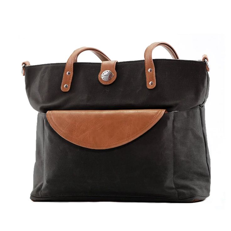 Meet the Carry-All Tote Trio: durable, stylish, and incredibly versatile, just like you! With 3 bags-in-1 and 4 ways to wear, you'll have all the space and versatility you need. Made with premium waxed canvas and vegan leather, this tote also boasts 8 pockets, a padded laptop pocket, and a zip-top closure for security. Plus, it converts to a backpack and even includes a removable diaper clutch. Stay organized on the go with the 6 pocket organizer insert and changing mat. Travel with ease thanks Elegant Tote Canvas Bag For On-the-go, Laptop Bag With Detachable Handle For Everyday Use, Luxury Black Canvas Bag For Everyday, Luxury Black Canvas Bag With Leather Handles, Elegant Black Canvas Bag With Double Handle, Modern Canvas Bag With Handle Drop For Travel, Modern Black Canvas Bag For On-the-go, Elegant Black Weekender Bag With Top Carry Handle, Elegant Black Tote Weekender Bag