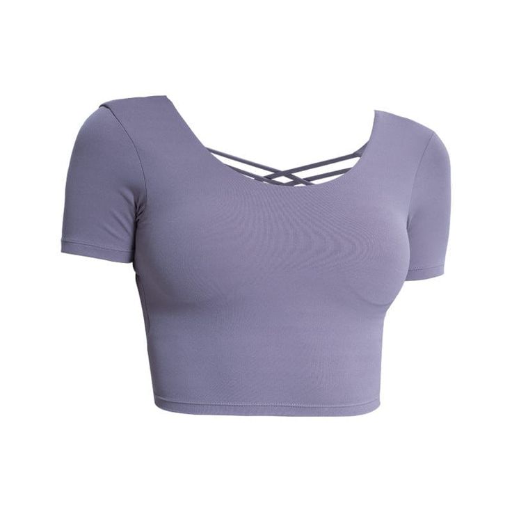 The EMES SHOP shirt details a low scoop backwithshortsleeves and a body hugging fit. Designed with crossing straps in the back. this classic. simple. and comfortable top will transform the way you perceive active wear.MATERIAL:78% Nylon 22% SpandexMEASUREMENTS:X-Small : 0-2 Waist: 23.5-25 in Chest: 31.5-33 inSmall : 4-6 Waist: 25-26.5 in Chest: 33-34.5 inMedium : 6-8 Waist: 26.5-28 in Chest: 34.5-36 inLarge : 8-10 Waist: 28-29.5 in Chest: 36-37.5 in Yoga Dress, Yoga Crop Tops, Womens Yoga Clothes, Yoga Tights, Active Top, Leggings Hoodie, Yoga Activewear, Activewear Sets, Comfortable Tops