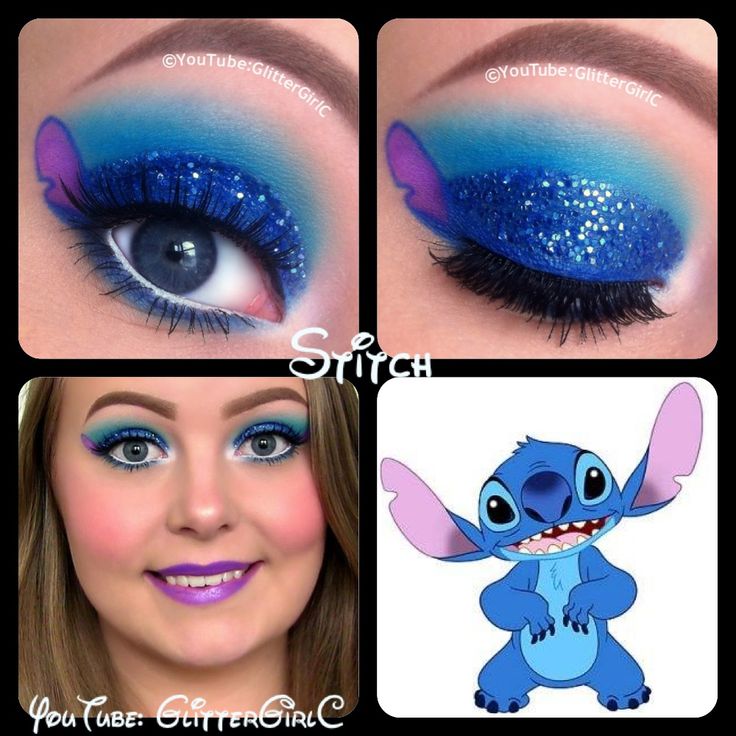 Hi darlings! <3 This look is inspired by Stitch from "Lilo and Stitch" :D I hope you like it! <3   Video Tutorial:   I'm a stitch lover and this is a cute idea. Stitch Makeup, Disney Eye Makeup, Disney Inspired Makeup, Stitches Makeup, Disney Princess Makeup, Disney Eyes, Princess Makeup, Halloween Eye Makeup, Disney Makeup