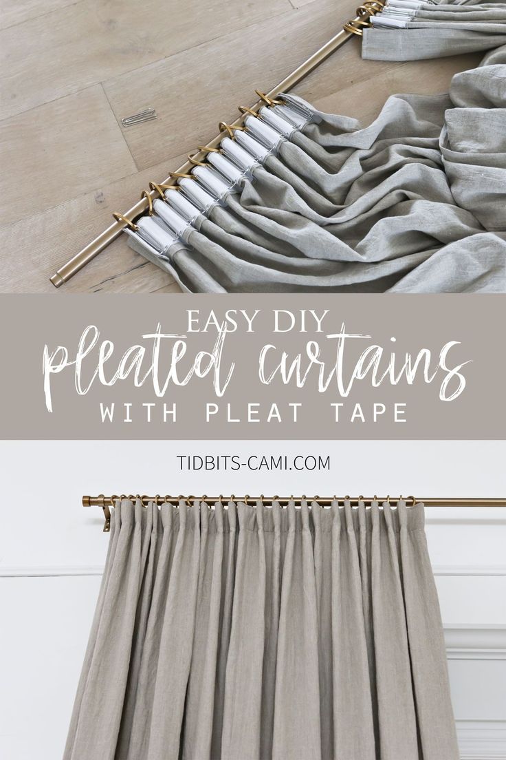 the easy diy pleated curtains with pleating tape