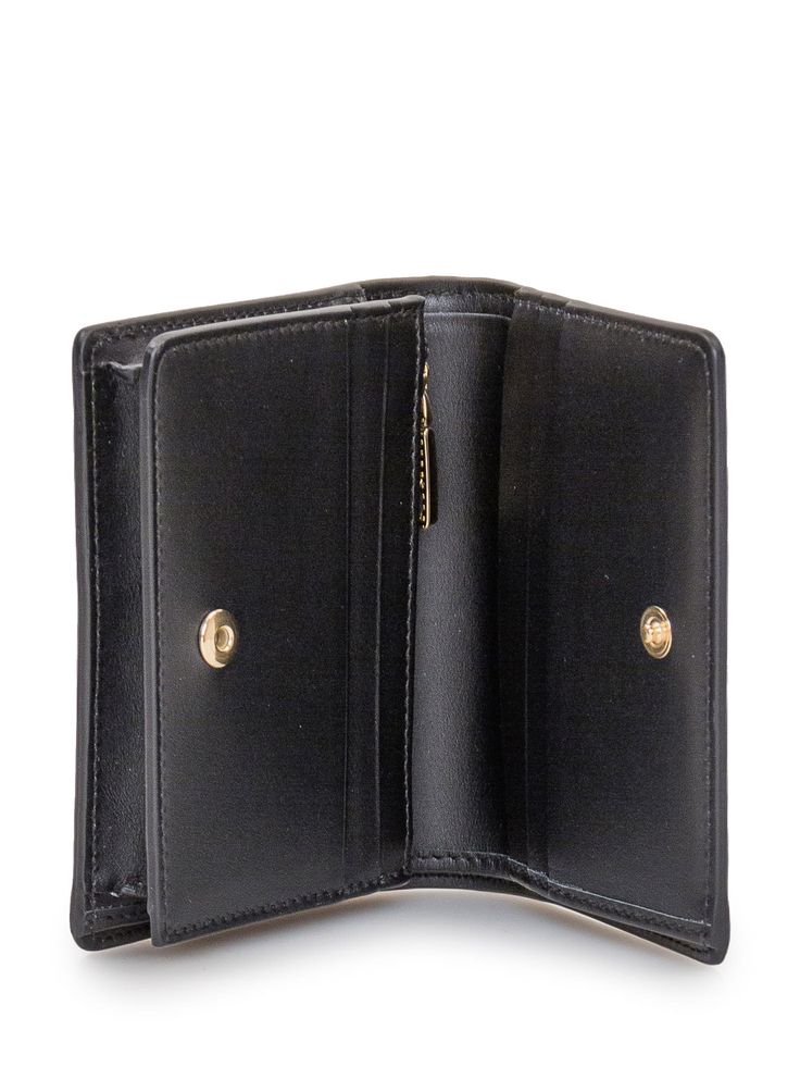 100% 100% calf leather Compact Leather Wallet For Formal Occasions, Compact Leather Wallets For Formal Occasions, Designer Leather Wallets With Card Slots, Textured Leather Wallets For Formal Occasions, Formal Textured Leather Wallet, Chic Leather Wallet With Coin Pocket, Designer Leather Trifold Wallet, Luxury Evening Wallet With Leather Lining, Designer Leather Bifold Wallet