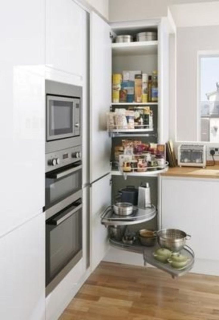 the kitchen is clean and ready to be used as a storage area for cooking utensils