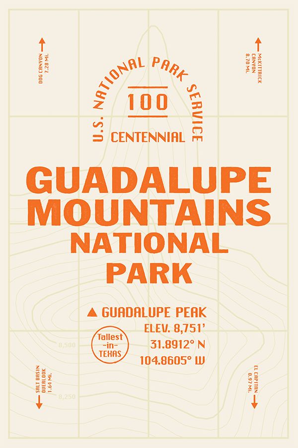 the national park sign for guadalupe mountains national park, with information about it