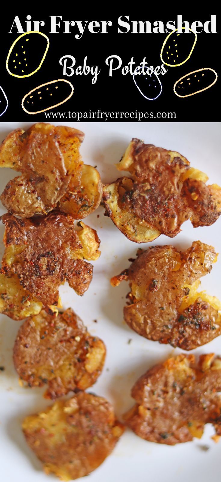 Air Fryer Smashed Baby Potatoes Baby Potato Appetizers, Smashed Baby Potatoes, Air Fryer Smashed Potatoes, Vegetable Soup Recipes Healthy, Potatoes In Air Fryer, Cabbage Steaks Recipe, Baby Potato Recipes, Smashed Potatoes Recipe, Crispy Smashed Potatoes