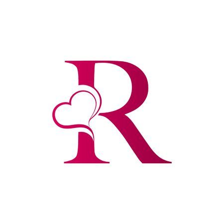 the letter r is made up of hearts and has been used as a logo for many businesses