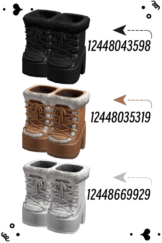 ˚₊· ͟͟͞͞➳❥ Fur boots Roblox Fur Boots Codes, Berry Ave Gloves Codes, Boots Roblox Id, Boots Code Berry Ave, Y2k Fuzzy Boots Roblox Code, Boot Codes Bloxburg, Fuzzy Boots Roblox Code, Boots Berry Avenue Code, Berry Ave Boots Codes