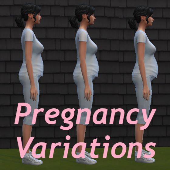 the pregnant woman is standing in front of three identical images, with text overlaying it