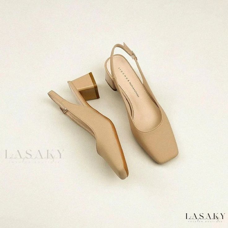 Lasaky - Stylish Chunky Heeled Sandals - Trendy Footwear for fashion-forward individuals Elegant Slippers, Black Canvas Shoes, Chic High Heels, Elegant Heels, Womens Sandals Summer, Bridesmaid Ideas, Slip On Pumps, Evening Sandals, Chunky High Heels